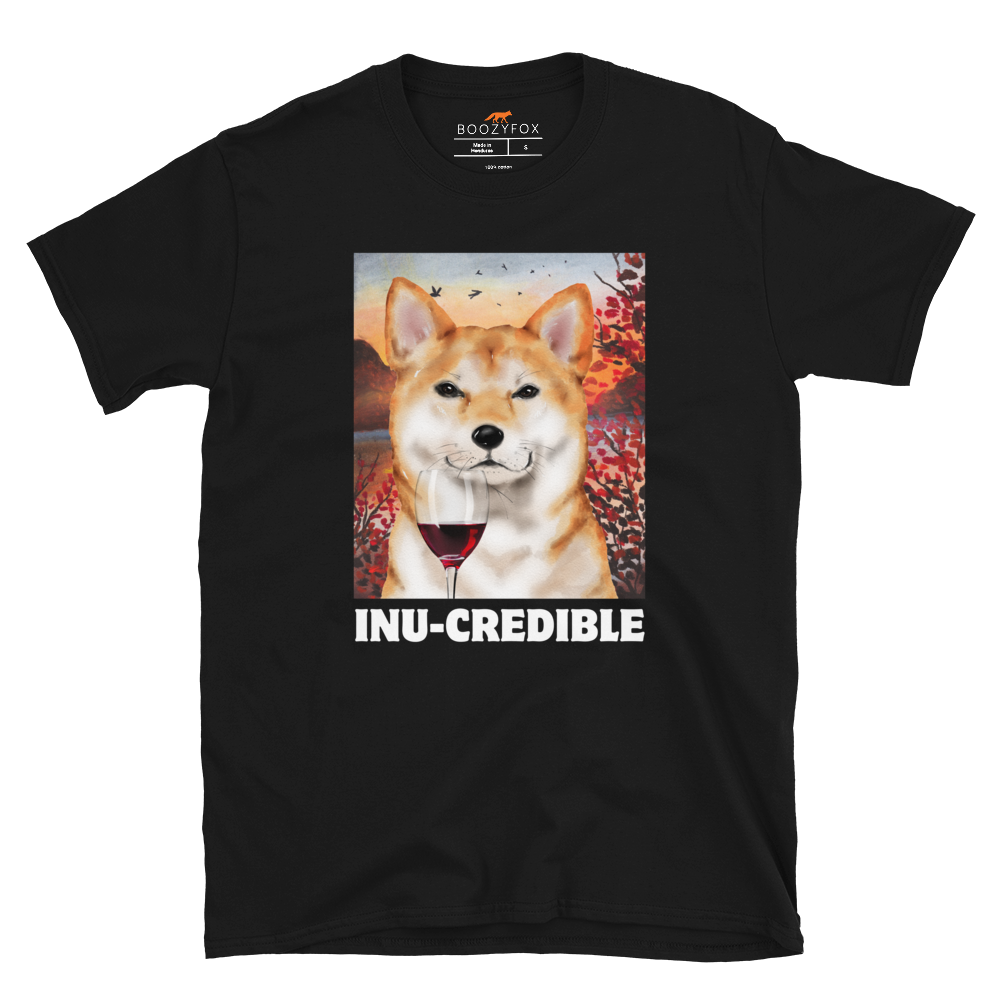 Funny Shiba Inu graphic t-shirt in black by Boozy Fox