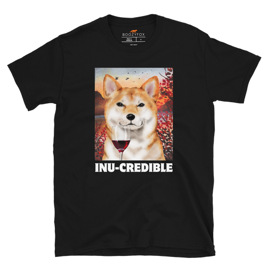 Funny Shiba Inu graphic t-shirt in black by Boozy Fox