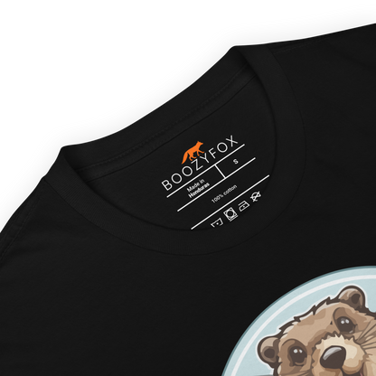 Product Details of a Black Beaver T-Shirt featuring a hilarious Dam It graphic on the chest - Funny Graphic Beaver T-Shirts - Boozy Fox