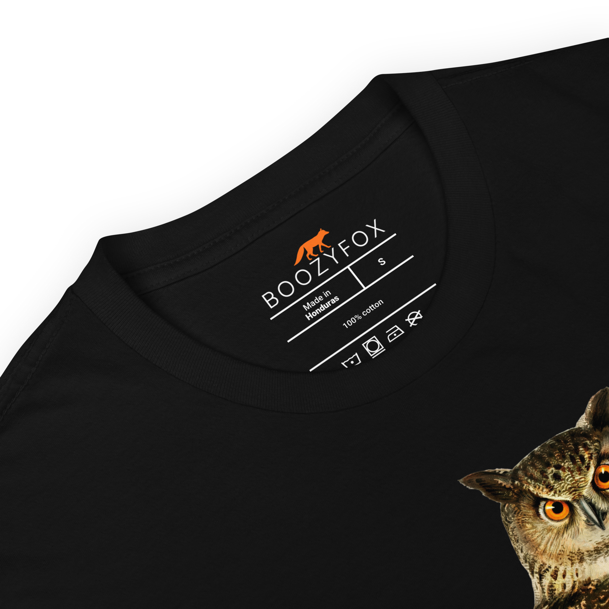 Product details of a Black Don't Give A Hoot Owl T-Shirt - Boozy Fox