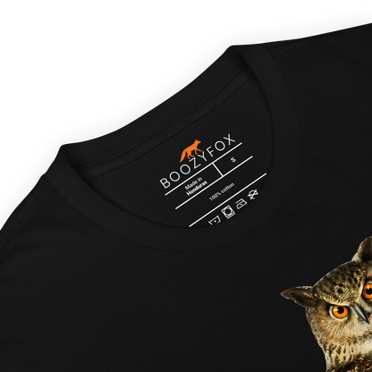 Product details of a Black Don't Give A Hoot Owl T-Shirt - Boozy Fox