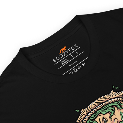 Product details of a Black Hourglass T-Shirt featuring a captivating Time Won't Wait graphic on the chest - Cool Graphic Hourglass T-Shirts - Boozy Fox