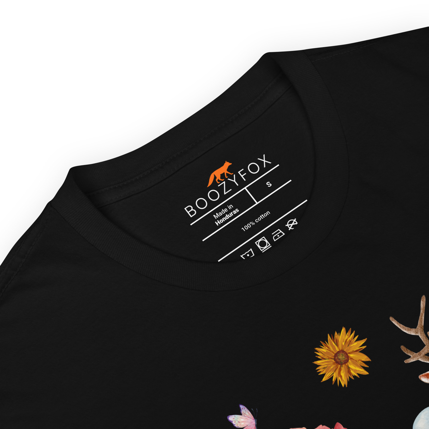 Product details of a Black Summer Is a State of Mind T-Shirt Featuring a Summer Is a State of Mind graphic on the chest - Cute Graphic Summer T-Shirts - Boozy Fox