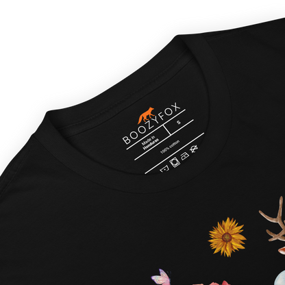 Product details of a Black Summer Is a State of Mind T-Shirt Featuring a Summer Is a State of Mind graphic on the chest - Cute Graphic Summer T-Shirts - Boozy Fox