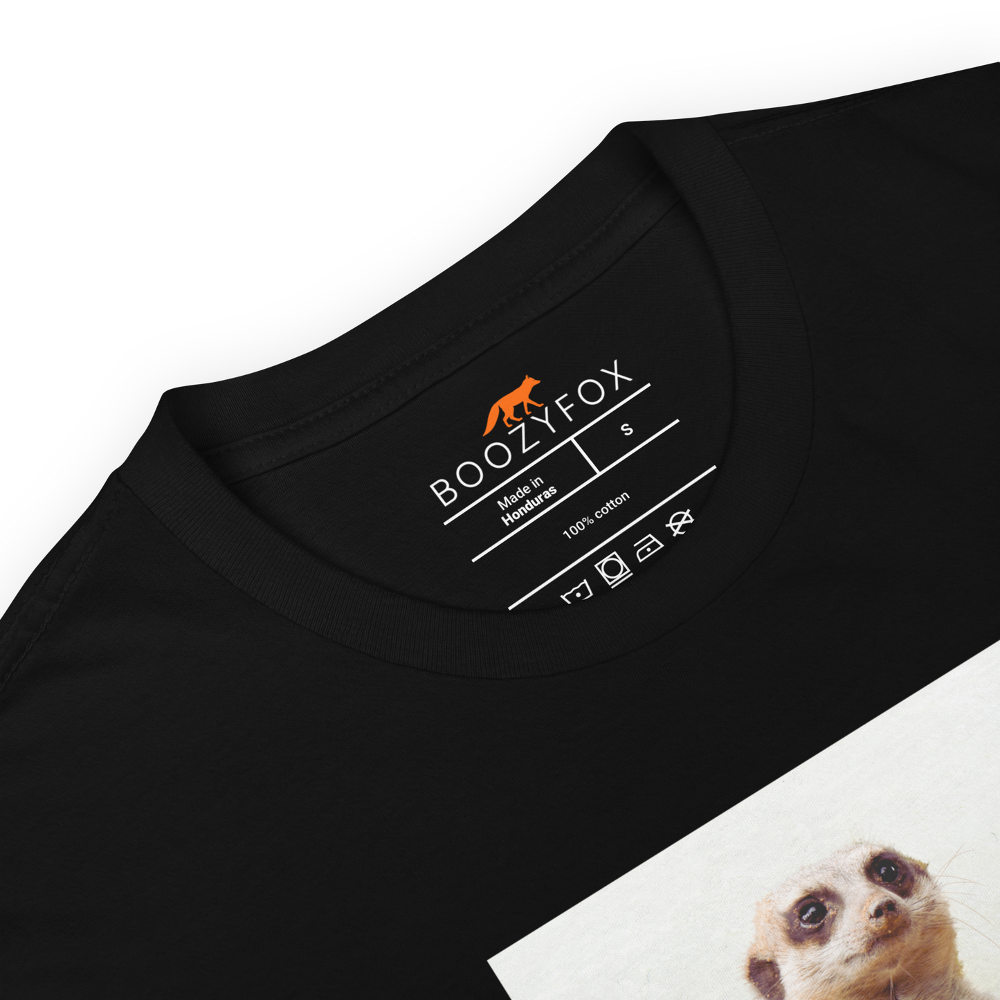 Product details of a black Meerkat T-Shirt - Boozy Fox