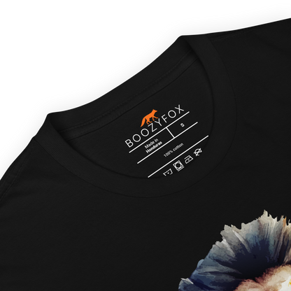 Product details of a Funny Born to Roar Lion graphic t-shirt in black by Boozy 