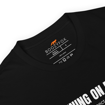 Product details of a Funny Running on Beer graphic t-shirt in black by Boozy Fox