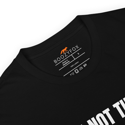 Product details of a Funny Not Tired graphic t-shirt in black by Boozy Fox