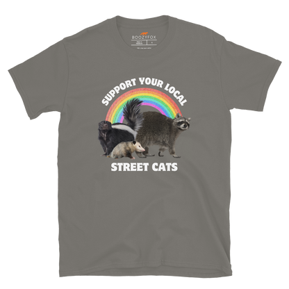 Support Your Local Street Cats T-Shirt Online - Charcoal - Boozy Fox