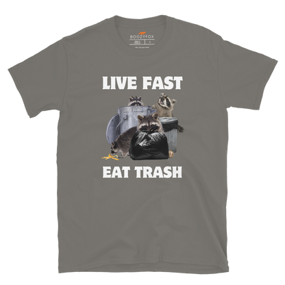 Live Fast Eat Trash Raccoon T-Shirt Online - Charcoal - Boozy Fox