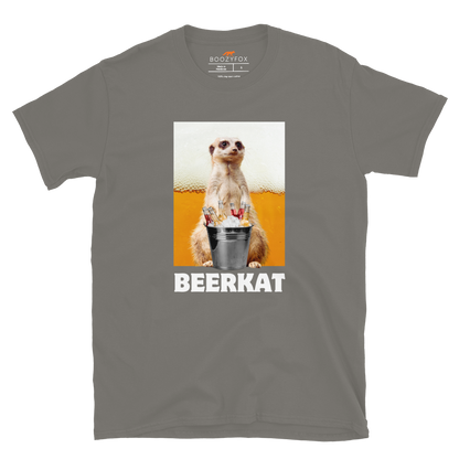 Funny Meerkat graphic t-shirt in charcoal by Boozy Fox