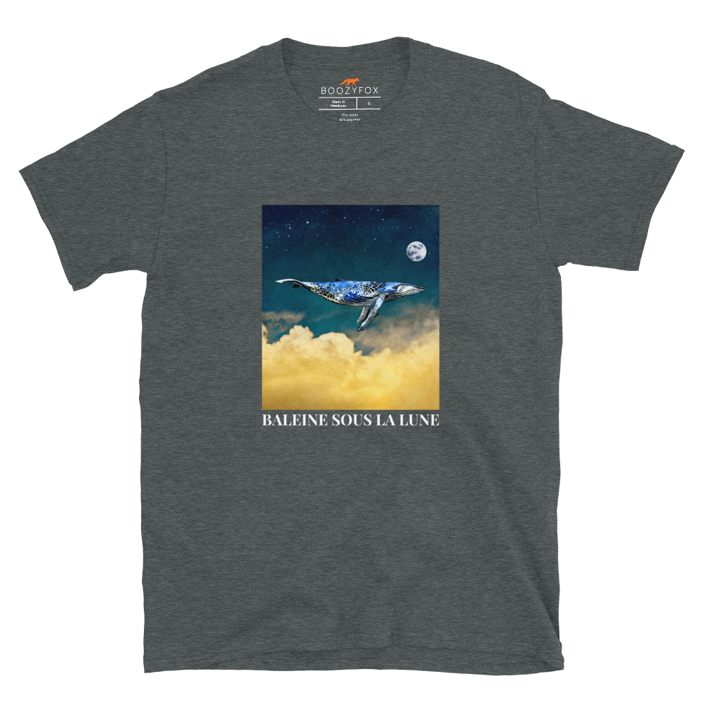 Whale Under The Moon T-Shirt Online - Dark Heather - Boozy Fox