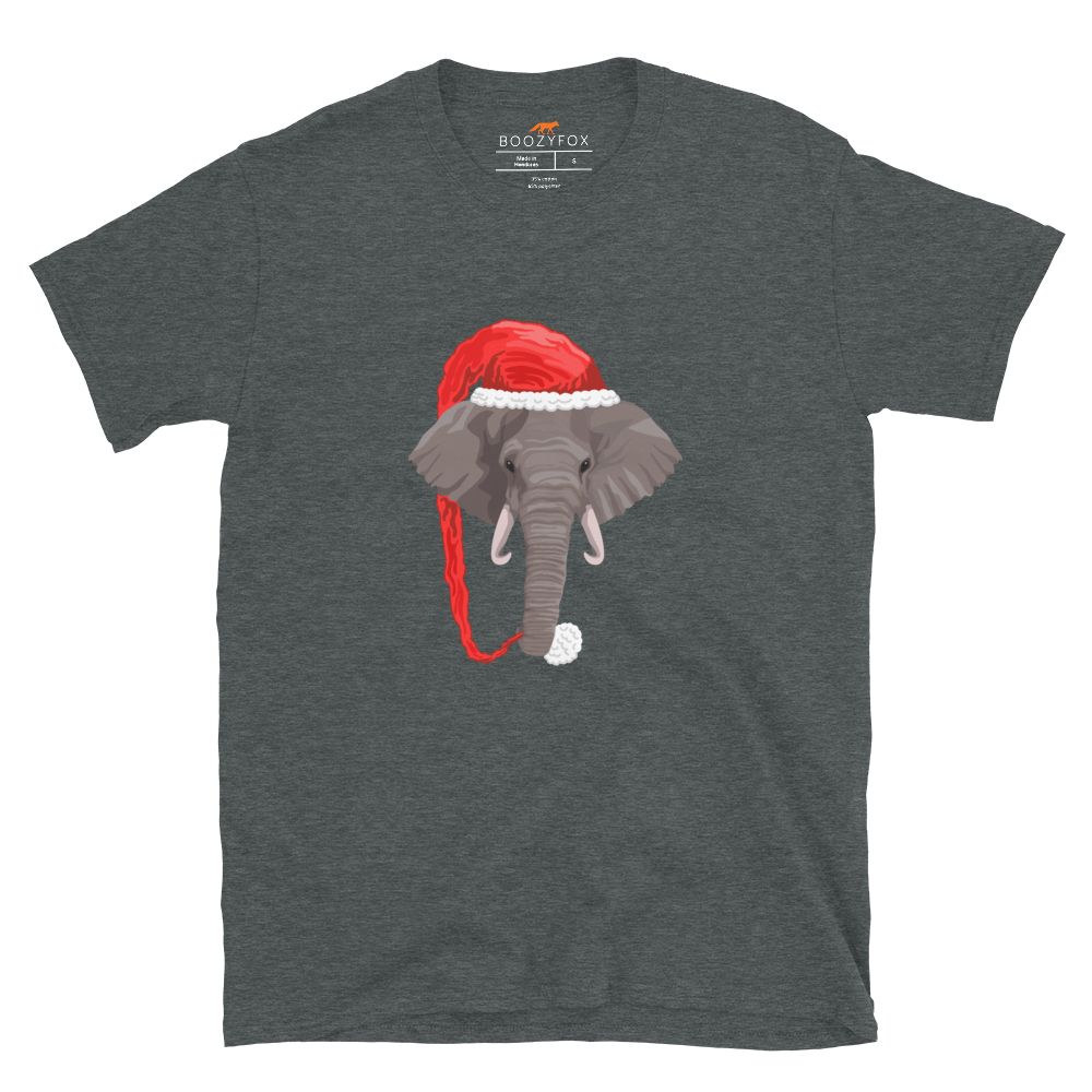 Christmas Elephant T-Shirt Online - Dark Heather - Boozy Fox