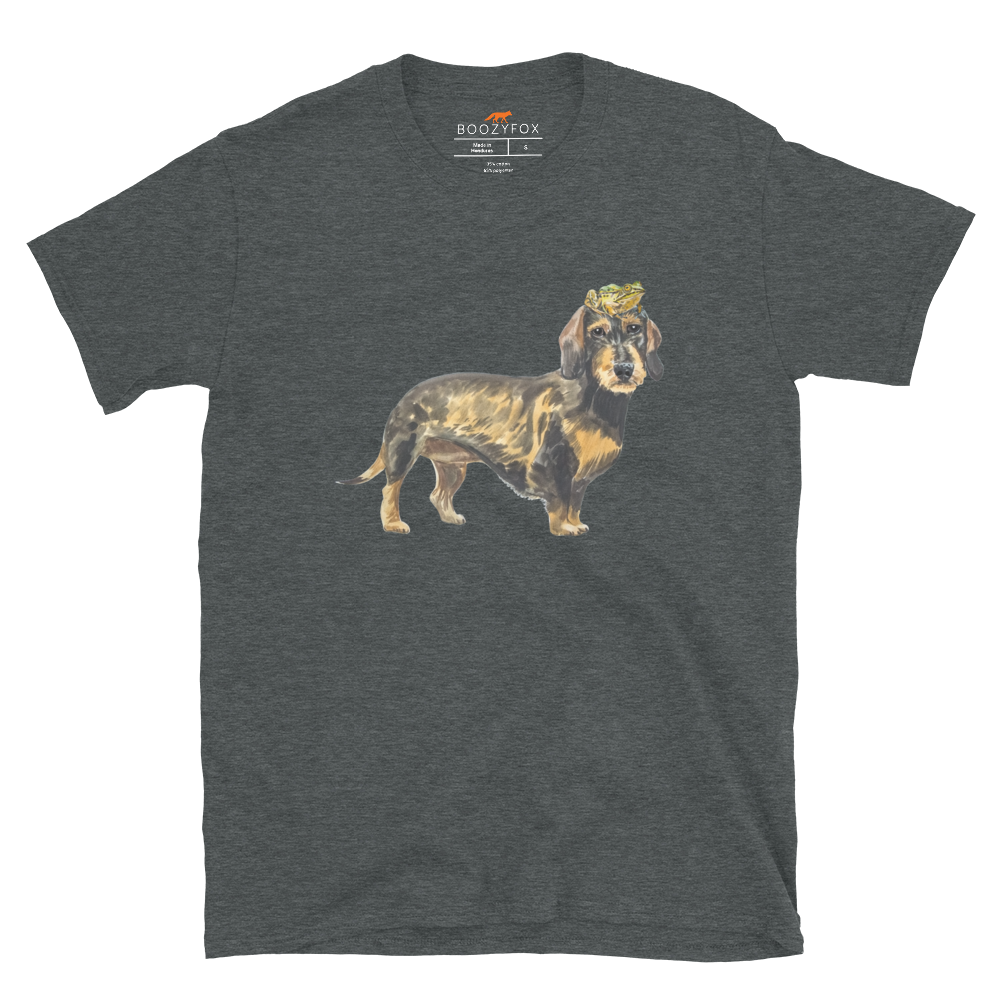 Dachshund T-Shirt Online - Dark Heather - Boozy Fox