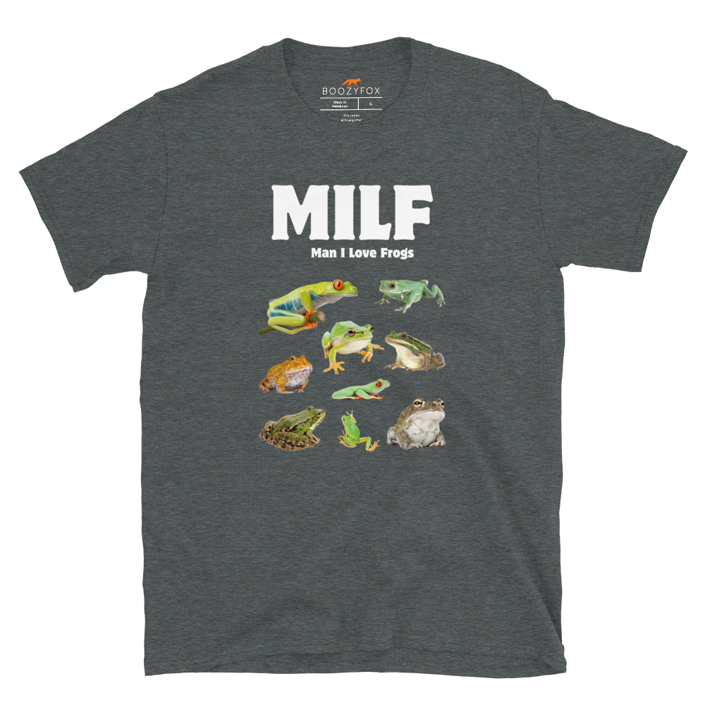 Man I Love Frogs T-Shirt Online - Dark Heather - Boozy Fox