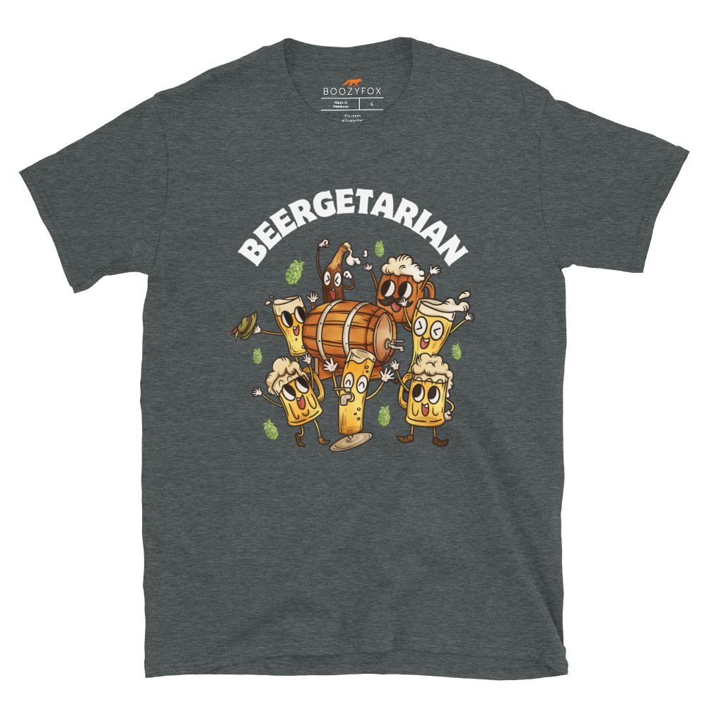 Beergetarian Beer T-Shirt Online - Dark Heather - Boozy Fox