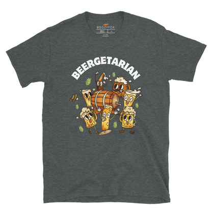 Beergetarian Beer T-Shirt Online - Dark Heather - Boozy Fox