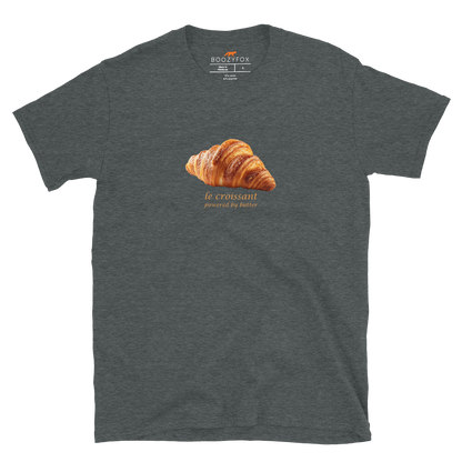 Funny Le Croissant graphic t-shirt in dark heather by Boozy Fox