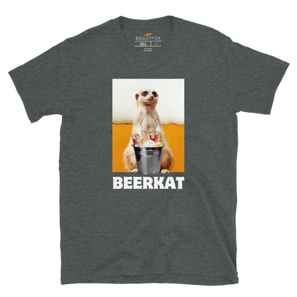 Funny Meerkat graphic t-shirt in dark heather by Boozy Fox