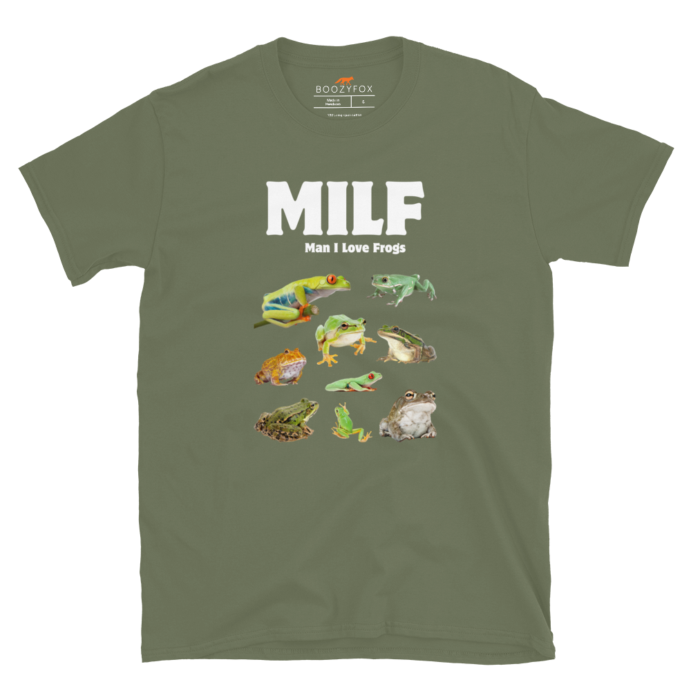 Man I Love Frogs T-Shirt Online - Military Green - Boozy Fox