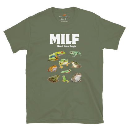 Man I Love Frogs T-Shirt Online - Military Green - Boozy Fox