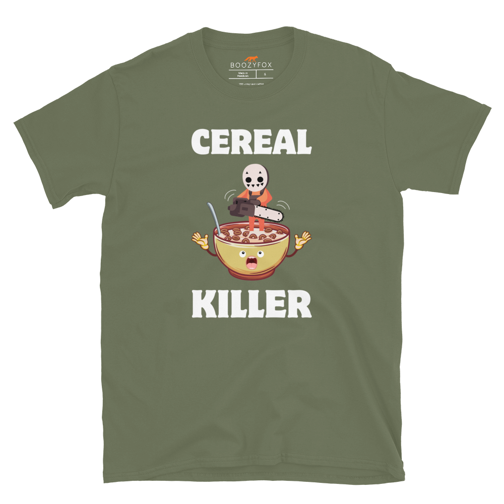 Cereal Killer T-Shirt Online - Military Green - Boozy Fox