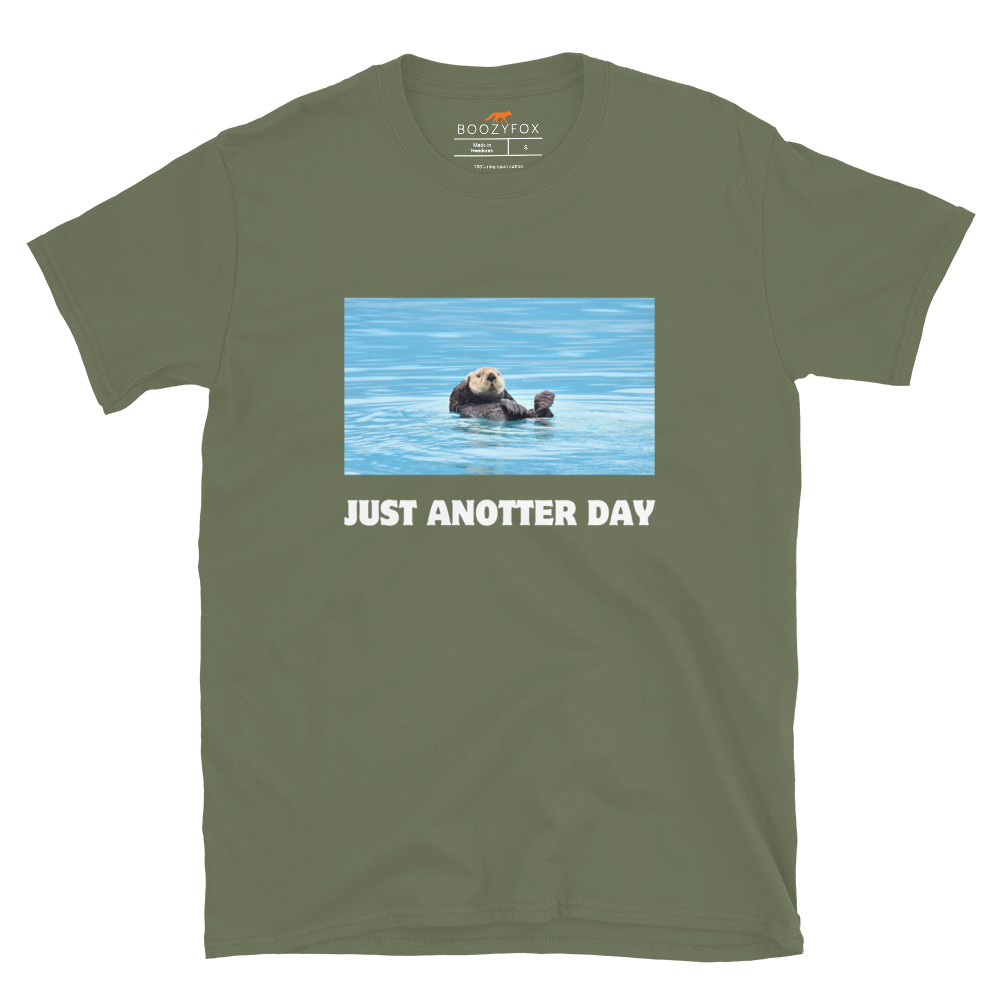 Just Anotter Day Otter T-Shirt Online - Military Green - Boozy Fox