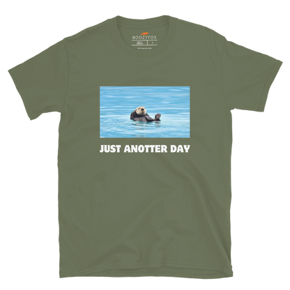 Just Anotter Day Otter T-Shirt Online - Military Green - Boozy Fox