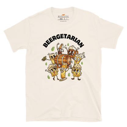 Beergetarian Beer T-Shirt Online - Natural White - Boozy Fox