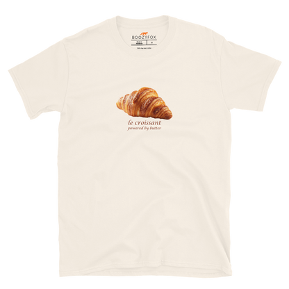 Funny Le Croissant graphic t-shirt in natural white by Boozy Fox