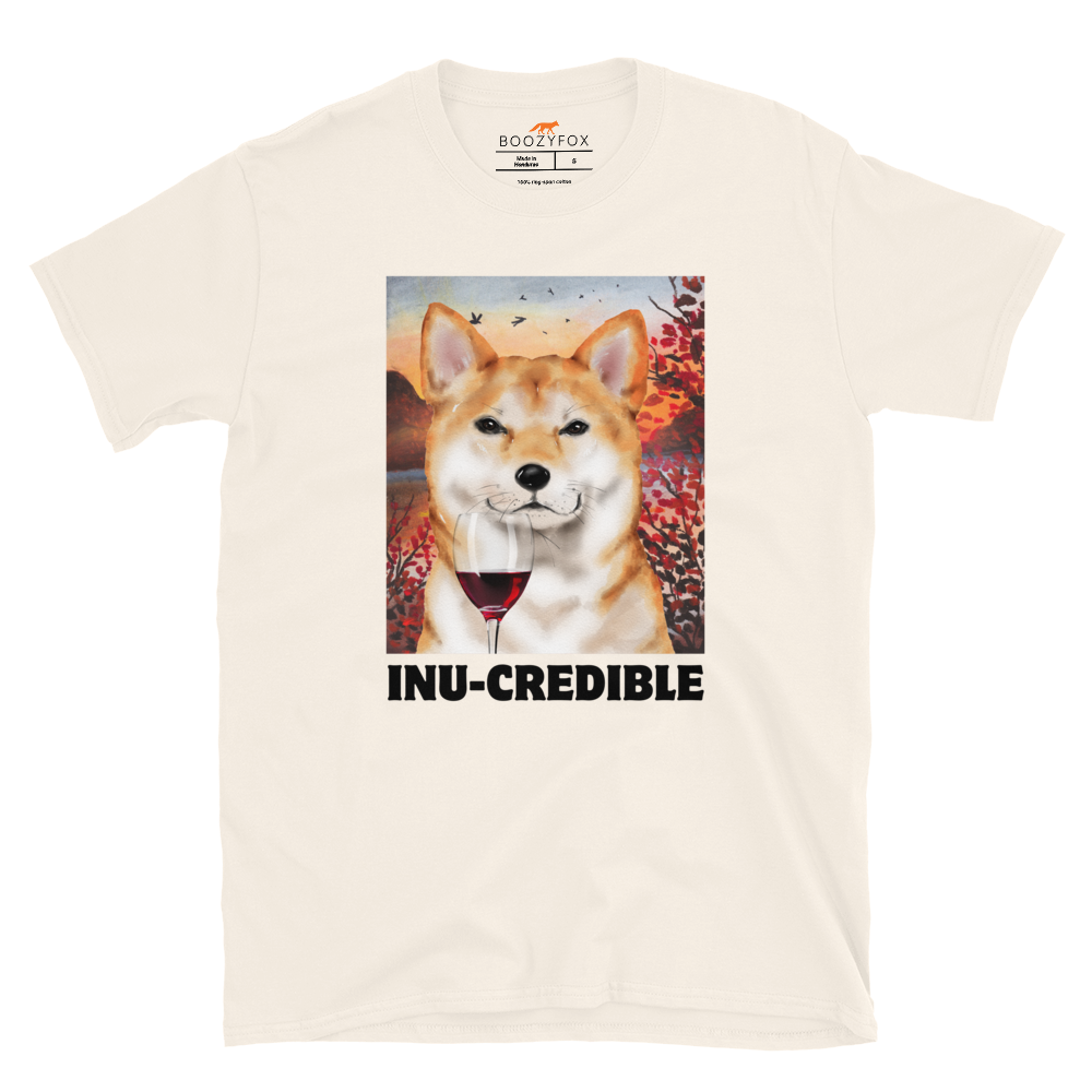 Funny Shiba Inu graphic t-shirt in natural white by Boozy Fox
