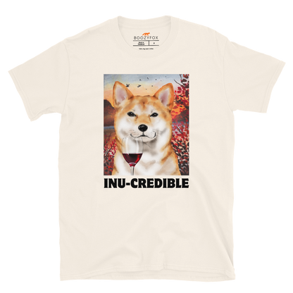 Funny Shiba Inu graphic t-shirt in natural white by Boozy Fox