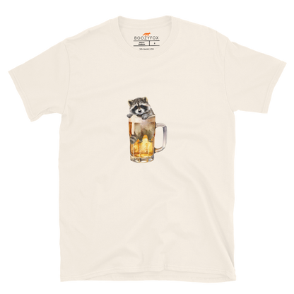 Funny Raccoon in Beer Glass beer lover graphic t-shirt in natural white by Boozy Fox