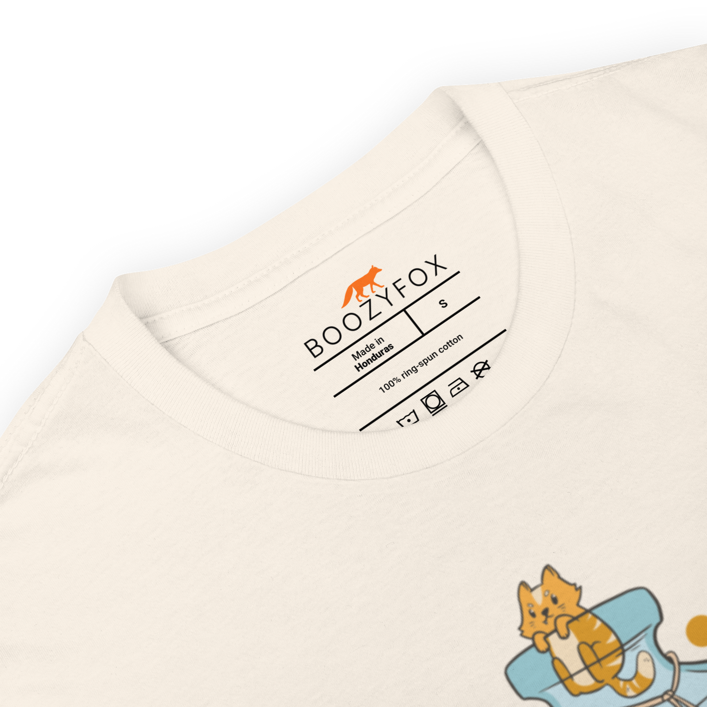 Product details of a Funny Purrscription: Anti-depressants Cat graphic t-shirt in natural white by Boozy Fox