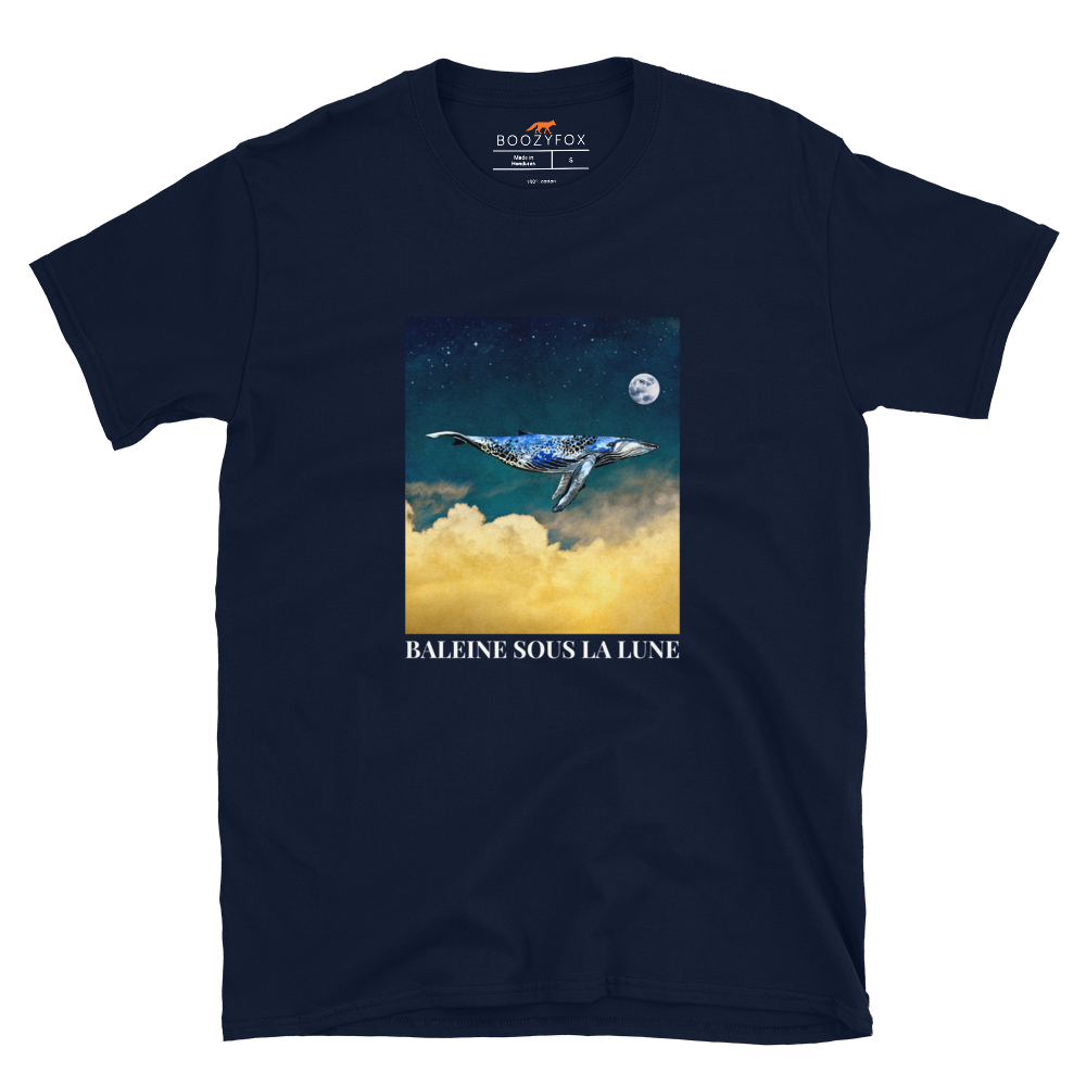 Whale Under The Moon T-Shirt Online - Navy - Boozy Fox