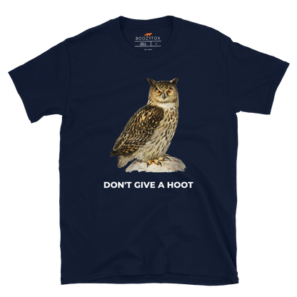 Don't Give A Hoot Owl T-Shirt Online - Navy - Boozy Fox