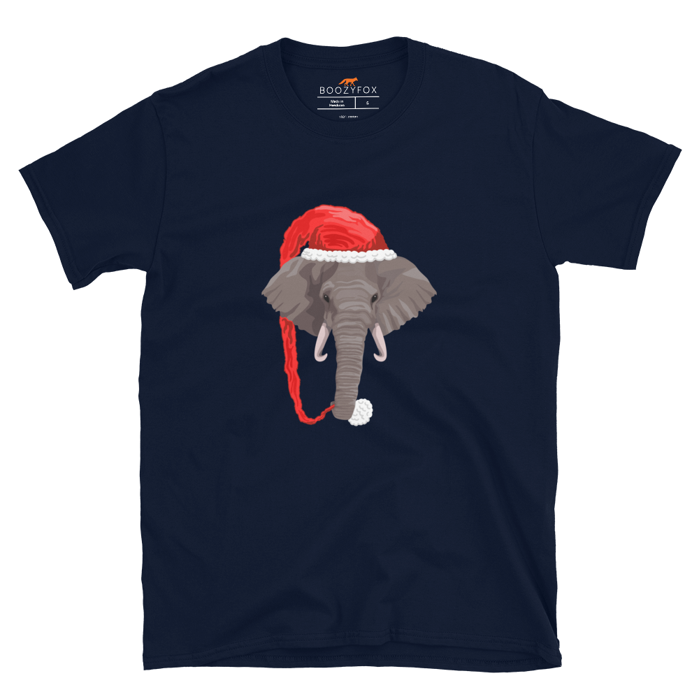 Christmas Elephant T-Shirt Online - Navy - Boozy Fox