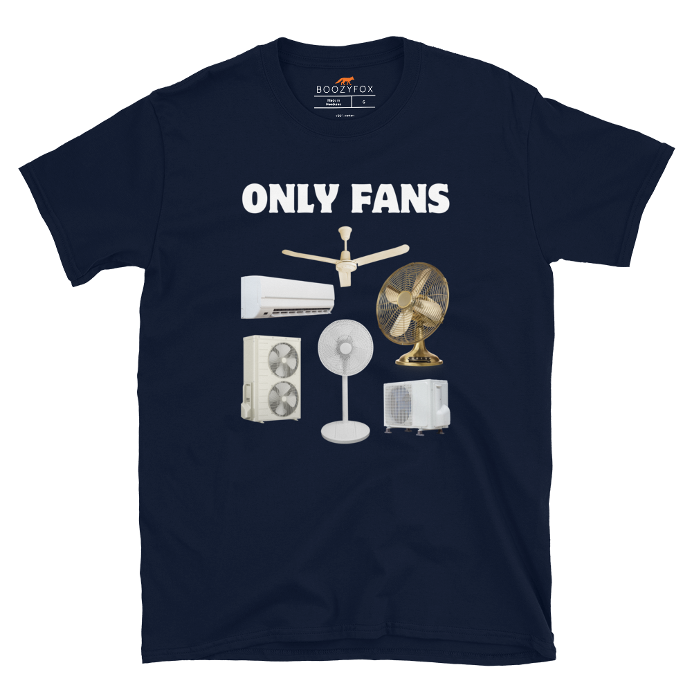Navy Only Fans T-Shirt featuring a fun Only Fans graphic on the chest - Best Graphic T-Shirts - Boozy Fox