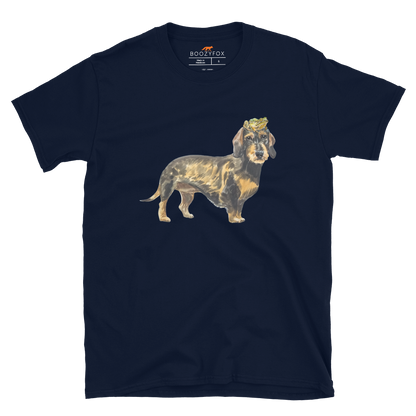 Dachshund T-Shirt Online - Navy - Boozy Fox