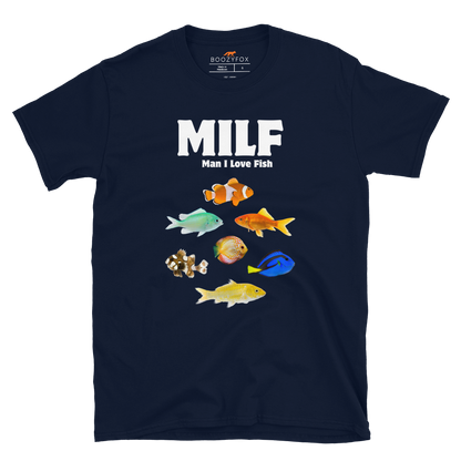 Man I Love Fish T-Shirt Online - Navy - Boozy Fox