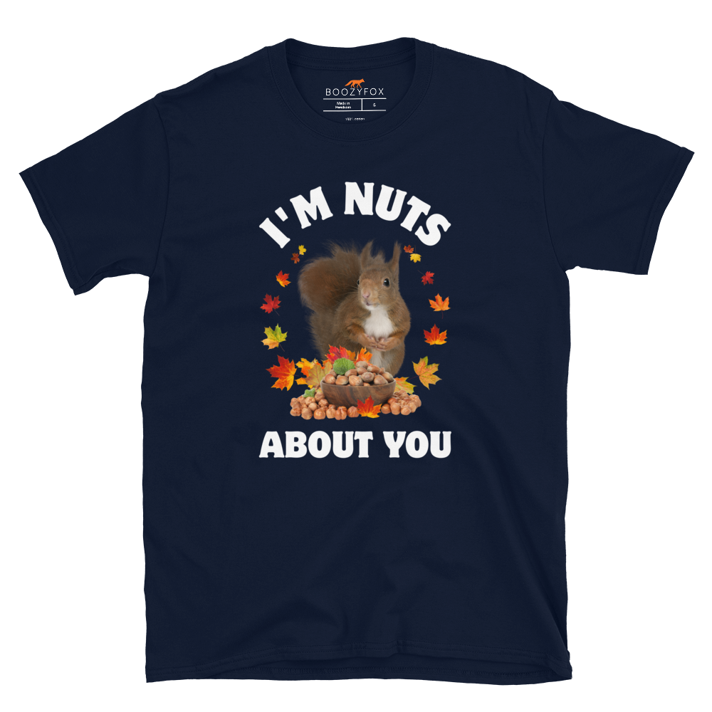 I’m Nuts About You Squirrel T-Shirt Online - Navy - Boozy Fox