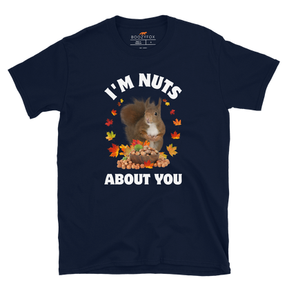 I’m Nuts About You Squirrel T-Shirt Online - Navy - Boozy Fox