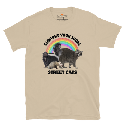 Support Your Local Street Cats T-Shirt Online - Sand - Boozy Fox