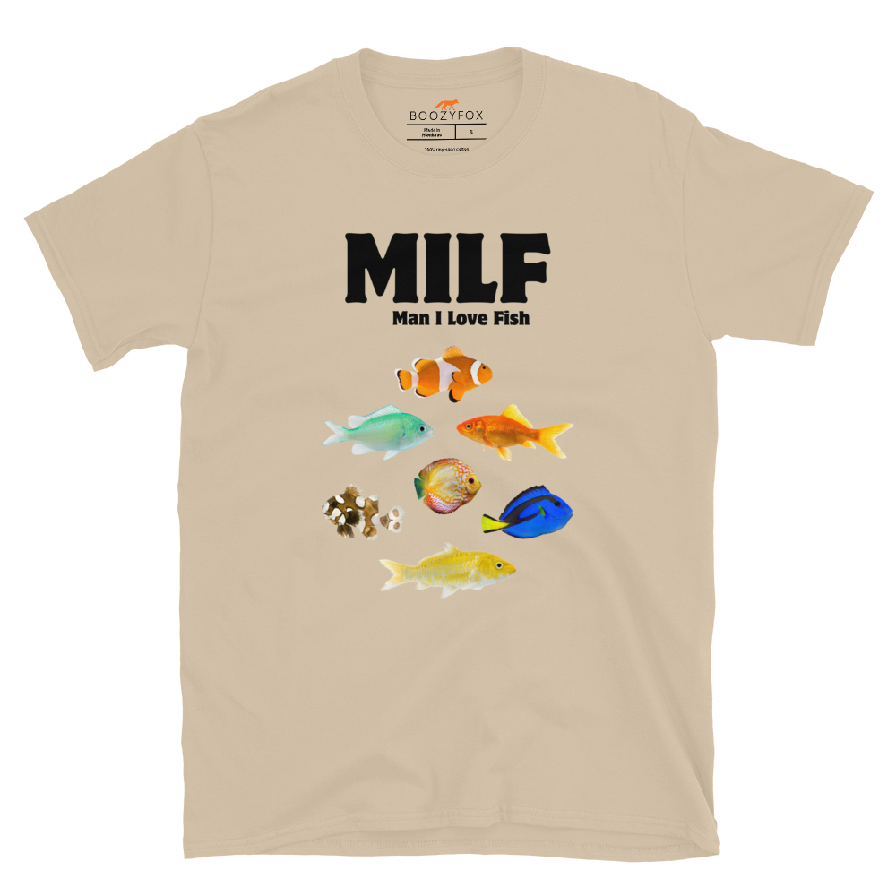Man I Love Fish T-Shirt Online - Sand - Boozy Fox