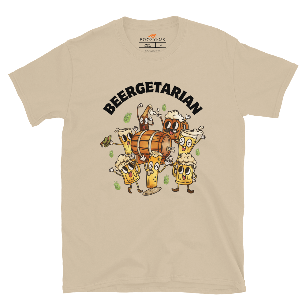 Beergetarian Beer T-Shirt Online - Sand - Boozy Fox