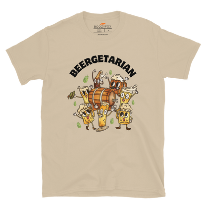 Beergetarian Beer T-Shirt Online - Sand - Boozy Fox
