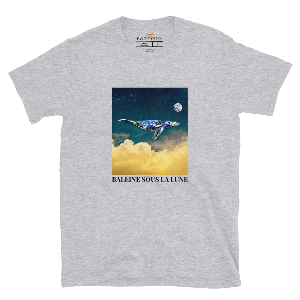 Whale Under The Moon T-Shirt Online - Sport Grey - Boozy Fox