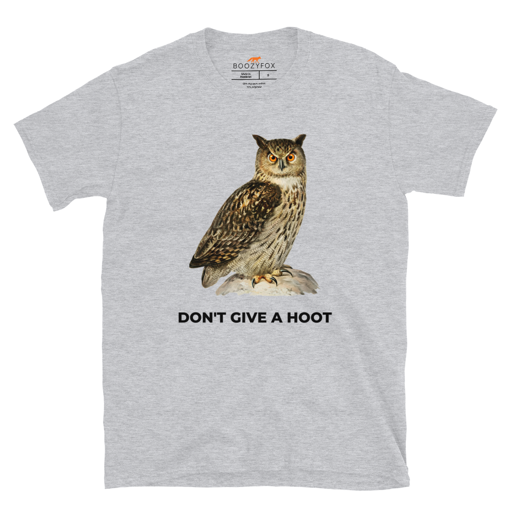 Don't Give A Hoot Owl T-Shirt Online - Sport Grey - Boozy Fox