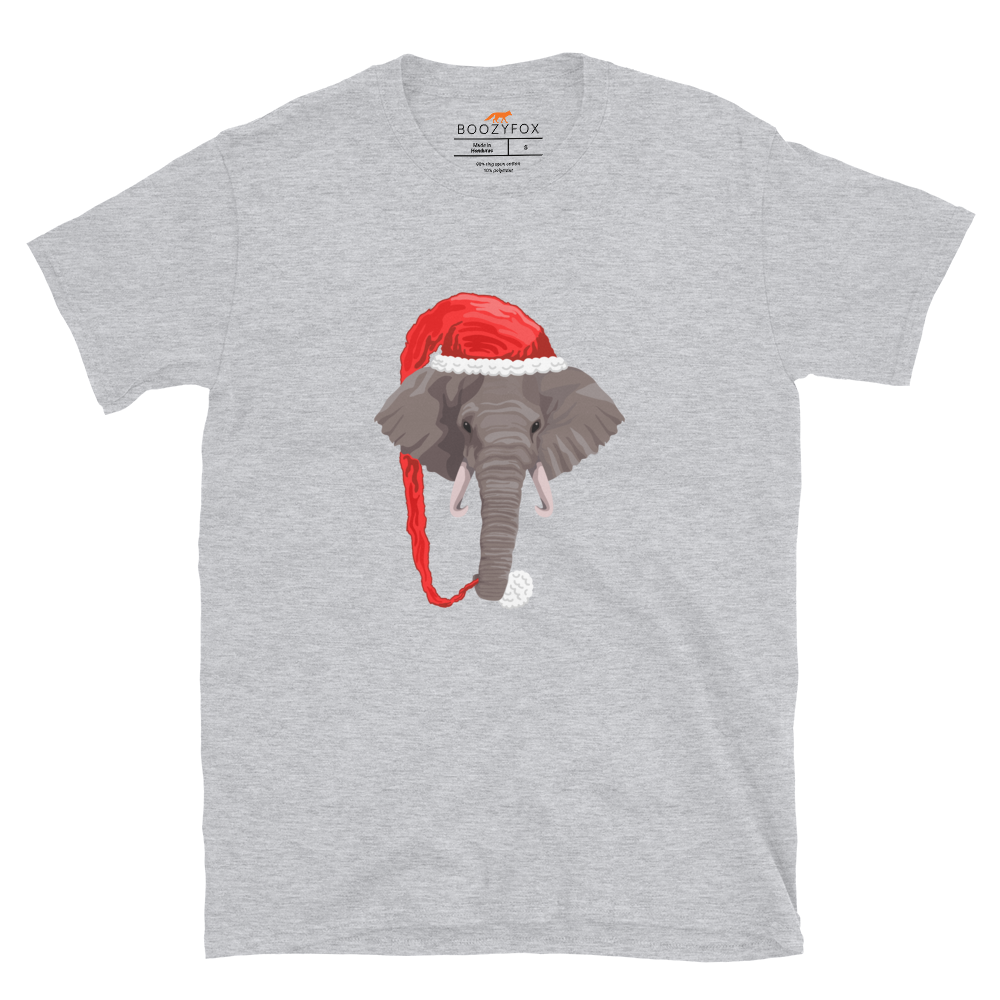 Christmas Elephant T-Shirt Online - Sport Grey - Boozy Fox