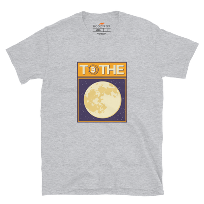 Sport Grey Bitcoin T-Shirt featuring a funny To The Moon graphic on the chest - Cool Graphic Bitcoin T-Shirts - Boozy Fox
